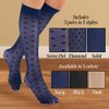 Stylish & Comfortable 15-20mmHg Compression Knee High Stockings, 3 Pairs - Made in USA, Navy, Queen - Made in the USA