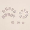 MISUD Short Square Press on Nails Squoval Fake Nails Glossy Glue on Nails Bling Glitter Acrylic Nails Gray Aurora Arificial Nails Shiny Sequins Stick on False Nails with Design 24 pcs