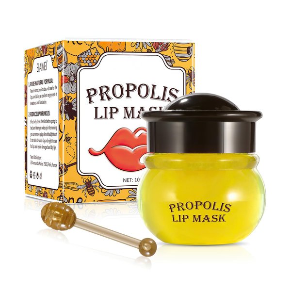 MIELIKKI Honey Sleeping Lip Mask, Day and Night Repair Sleeping Lip Balm, Hydrating Lip Plumper, Fade Lip Lines Bee Balm, Prevent Dry and Crack Lip Scrubs Exfoliator