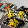 Cusdie 8-Die Dice DND, Polyhedral Dice Set Filled with Animal, for Role Playing Game Dungeons and Dragons D&D Dice MTG Pathfinder (8Pcs Yellow Chicken)