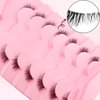 Half Lashes with Clear Band, 10mm Natural Look Cat-Eye Lashes Flu-ffy Wispy 3D Curly Eyelashes, that Look Like Extensions Accent Lashes Faux Mink False Eyelashes 7 Pairs Pack(CZ-3D04)