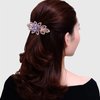 Sankuwen Floral Rhinestone Hairpin Luxury Crystal Flower Hair Barrette Clip (Purple)