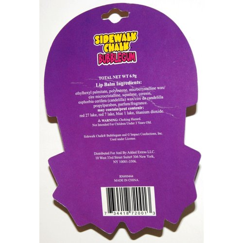 Sidewalk Chalk Bubblegum Lip Balms, Blueberry and Strawberry Flavors (1 Pack)