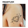 INKARTLINK Tattoo Tech, 2 Sheets Medium Semi Permanent Tattoo, Adult Art Design Temporary Tattoos, Lasts 1-2 Weeks, Waterproof, Realistic Look, No Adhesive, No Reflection (Love Planet Design)