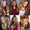#P4/27 Highlight Bundles Human Hair Blonde Highlight Body Wave Bundles 8A Grade Double Weft Brazilian Remy Hair Extensions Two Tone Blonde And Highlight Bundles 12 14 16 Inch Unprocessed Virgin Hair