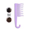 XO Curls Shower detangling hair comb, Wide tooth comb, Comb with hook for easy hanging in shower, Gentle on Scalp, Hair comb for with curly & wavy hair (Lavender)