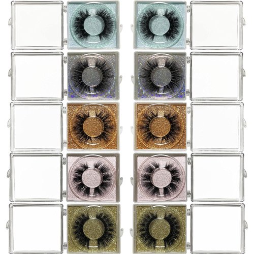 Mink Lashes Bulk Ninglash 10 Pack False Eyelashes, 14-18MM Real Mink EyeLashes, Thick HandMade Full Strip Lashes, Crueltyl Free Fluffy Lash, 5D Mink Lashes Wholesale