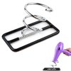 Hair Dryer Holder Countertop - Spiral Salon Blow Dryer Holder Stand (Silver/Black) - Hairdryer Holster - Hairdryer Holder for Bathroom - Hair Dryer Holster