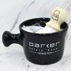 Parker Deluxe Stoneware Apothecary Shaving Mug – for use with up to 3” Shave Soaps and Lathering Shave Creams – Handmade in the USA (Black)