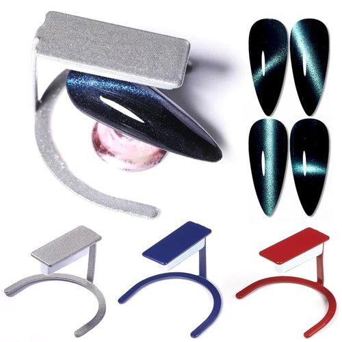 JCAKES 6pcs Cat Eye Nail Magnet with Bracket Cat Eye Magnet for Nails Magnetic Gel Polish Multi-Function Strong Nail Polish Magnet Stick Manicure Design Tool for Home DIY, Salon, Studio