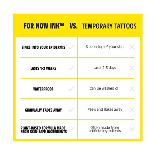 Inkbox Temporary Tattoos, Semi-Permanent Tattoo, One Premium Easy Long Lasting, Water-Resistant Temp Tattoo with For Now Ink - Lasts 1-2 Weeks, Music Play Pause Tattoo, Hazlo, 3 x 3 in