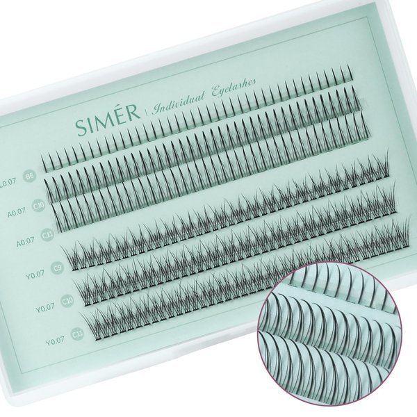 Individual Lashes 240 Clusters Eyelashes Extensions 3 Types Natural Fairy Manga Lashes 6-11mm Mixed Lashes Clusters DIY at Home (A Type & Fishtail & Bottom Lashes)