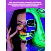 Silvercell Face and Body Paint Makeup Set UV Neon, Black Light Glow Water Activated Eyeliner in the Dark , 5 Bright Colors Fluorescent Painting Palette for Halloween Christmas Music Party (#01)