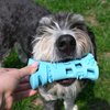 Messy Mutts Totally Pooched Chew n' Stuff Roll | 6” Durable TPR Dog Toy | Made for Tough Chewers | Interactive Treat Puzzle for Dogs | Teal