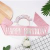 Chanaco Happy Birthday Headband for Women, Glitter Rainbow Tassel Crown for Girls, Party Decorations for Toddler, Tiara Hair Accessory for Kids, Sweet Gifts