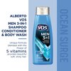 Alberto VO5 Mens 3-IN-1 Shampoo Conditioner and Body Wash - 12.5 Oz - Ocean Surge - 5 Essential Vitamins to Help Nourish and Hydrate Your Hair and Skin- Vitamin A, H, C, B5 and B3, Blue (SG_B00K0IR85W_US)