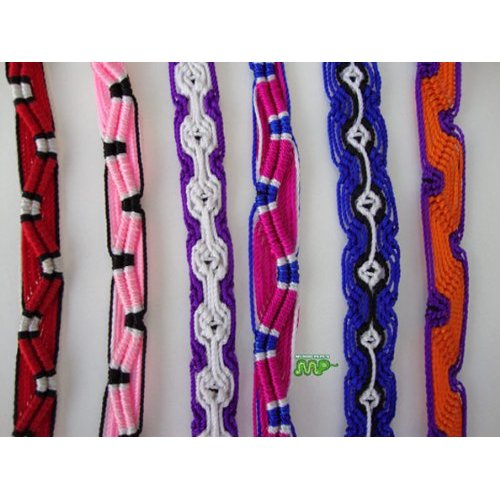 Friendship Bracelet Hand Woven Peru Folk Art Craft Lot of 6 [Very tender colored threads] Nice mixed set!!! Craftsmanship from South America]