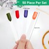 AHIER Nail Swatch Sticks, Swatch Sticks Nail Polish, Fan-shaped False Fake Nail Art Tips Sticks Polish Gel Salon Display Chart Practice Tool (200 Pack)