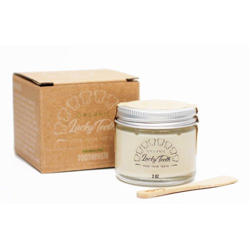 Lucky Teeth Organic Toothpaste-All Natural, Remineralizes and Fortifies Teeth and Gums. (2 oz Glass)
