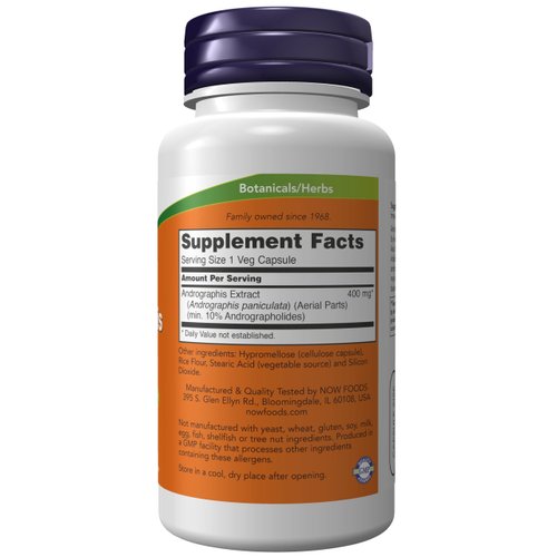 NOW Foods Supplements, Andrographis Extract 400 mg (Standardized Extract), 90 Veg Capsules