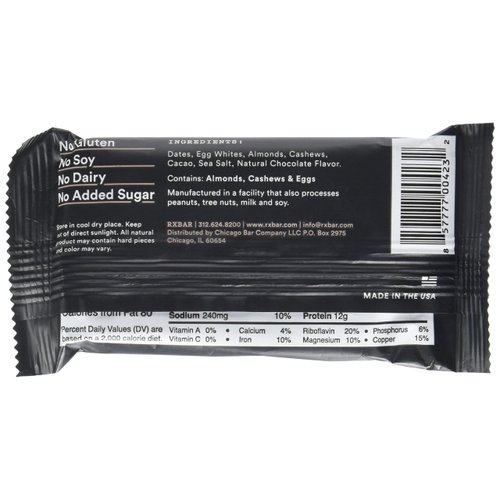 Rx Bar Chocolate Sea Salt, Protein Bar, 1.83 Oz, 12 Count