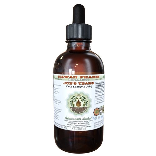 Job's Tears Alcohol-Free Liquid Extract, Job's Tears (Coix Lacryma-Jobi) Grain Glycerite Hawaii Pharm Natural Herbal Supplement 4 oz