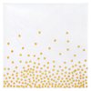 Juvale 100 Pack Disposable White and Gold Paper Cocktail Napkins for Wedding Reception, Polka Dot Party Supplies (5 x 5 In)