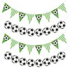 Zonon 4 Pieces Soccer Banner Decoration Party Soccer Birthday Garland for Sports Kids Party Supplies (Soccer Style)