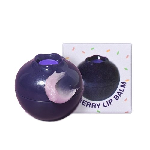 PS.PRETTYSKIN Moisturizing Korean Vegan Lip Balm 0.31oz. (9g) Smooth, Soft Texture, Hydrating, Natural Shine, Glossy (Blueberry)
