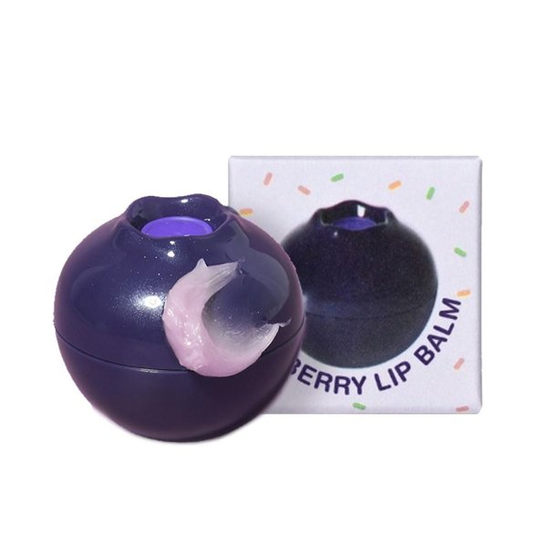 PS.PRETTYSKIN Moisturizing Korean Vegan Lip Balm 0.31oz. (9g) Smooth, Soft Texture, Hydrating, Natural Shine, Glossy (Blueberry)