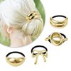 4pcs Metal Hair Ties, Gold Hair Cuffs Metal Elastic Hair Ties Ponytail Headband Metal Hair Tie Pony tail Hair Cuffs Fashionable Women Hair Accessories
