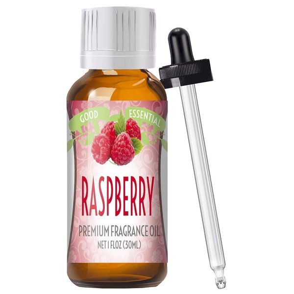 Good Essential – Professional Raspberry Fragrance Oil 30ml for Diffuser, Candles, Soaps, Lotions, Perfume 1 fl oz