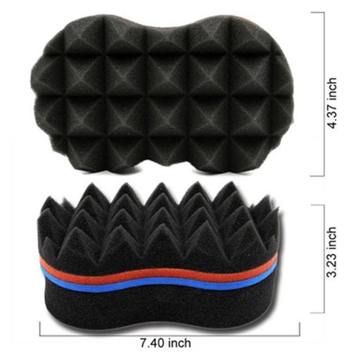 Twist Hair Sponge Set, Twist Hair Sponge Brush Metal Hair Pick Comb Hair Twister Tool for Afro Women Men Black (Type B)