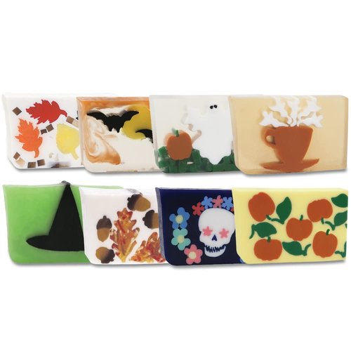 Primal Elements Fall/Halloween Theme Bundle, Fun Spooky Glycerin Soap, Halloween Decorations, Moisturizing for Hands, Face, and Body, Handmade Gift, Cruelty and Paraben Free Soap – 8 Pack