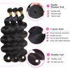 12A Brazilian Body Wave Bundles (18 18 18 Inch) Human Hair Bundles 100% Unprocessed Virgin Human Hair Body Wave 3 Bundles Human Hair Weave Bundles Natural Black Human Hair Extensions for Black Women