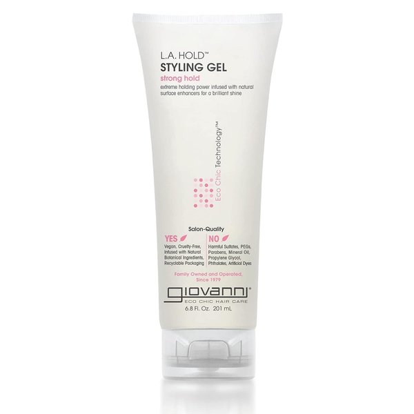 GIOVANNI L.A. Hold Styling Gel - Strong Hold, Hair Gel for Women and Men, Vegan, No Parabens or Phthalates, Infused with Natural Botanical Ingredients, Lightweight Hair Styling Gel - 6.8 oz (1 Pack)