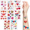 8 Sheet Valentines Day Temporary Tattoo Love Heart Tattoos Lips Flowers Waterproof Fake Tattoo Stickers for Lover Party Decorations Girls Women Favor Party Supplies…
