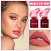2PCS Lip Tint Lip Stain Set, Velvet Lip Gloss Water Lip Tint Stain Multipurpose Liquid Lipstick Lip Stain Long Lasting Waterproof, Non-Sticky, Lip & Cheek Tint Tinta Para Labios Lip makeup - Set B