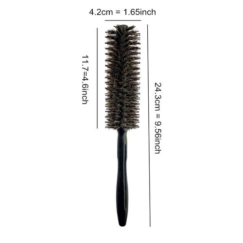 Round Hair Brush with Natural Boar and Nylon Bristles, Small Volumizing Hair Brush - 1.65 Inch Diameter Barrel (12 Rows)