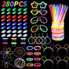 JOFONY 280PCS Glow in the Dark Party Supplies,Glow Party Favors With 100 Glow Sticks Bulk DIY Glow Necklaces Glasses Bracelets Headband Neon Glasses for Adult Kid Birthday Party Supplies Decorations