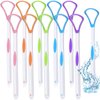 10 Pieces Tongue Scraper Tongue Cleaner Plastic Tongue Brush for Adults Kids Healthy Oral Care, Pink Blue Green Purple Orange