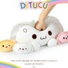 Ditucu Cute Dumpling Plush Pillow Mommy 14 inch with 3 Babies 4 inch Family Food Shaped Stuffed Animals Plushies Toys Gifts for Kids