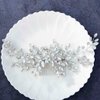 Catery Crystal Bride Wedding Hair Comb Silver Rhinestones Hair Clip Bridal Side Combs Hair Piece Opal Headpiece Hair Accessories for Women and Girls (A Silver)