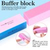3pcs Double Sided Rectangular Nail File and Buffer, Buffer Block Sponge Polished, Nail Brush, Come with Cuticle Nipper and Pusher, Perfect Manicure Tool Kit for Shiny Nail