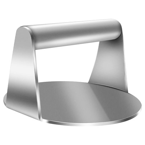 Koicarpe Burger Press - 5.5" Stainless Steel Burger Smasher Tool - Smooth & Non-Stick Surface - Round Utensil for Grilling Meat Patty, Steak, Hot Dog, Grill Flattener for Steaks, Panini, Sandwich