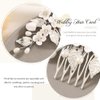 Gorais Flower Bride Wedding Hair Comb Silver Leaf Bridal Hair Piece Pearl Hair Clip Crystal Hair Accessories for Women and Girls