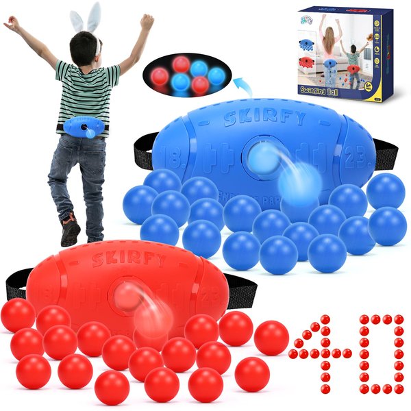 Skirfy Party Shaking Swing Balls Game Set for Kids Adults,Backyard Family Game Toy with 40 Balls, Birthday Games Outdoors Indoors Bachelorette Party Games for Boys and Girls Age 5 6 7 8 9+