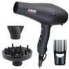 1875w Professional Tourmaline Hair Dryer,Negative Ionic Salon Hair Blow Dryer,DC Motor Light Weight Low Noise Hair Dryers with Diffuser & Concentrator & Comb