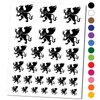 Regal Heraldic Griffin Temporary Tattoo Water Resistant Fake Body Art Set Collection - Black (One Sheet)
