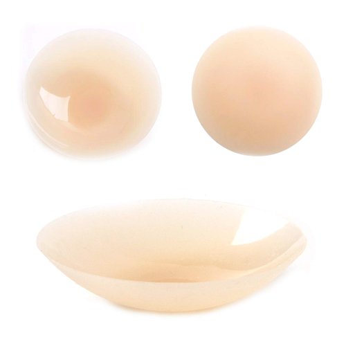 Adhesive-Free Nipple Covers for Women Reusable Breast Pasties Ultra Thin Invisible silicone bra Beige